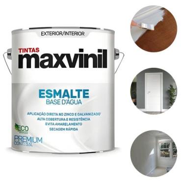 Imagem de MAXVINIL ESMALTE BASE AGUA 3,6L VARIAS Cores, Preto Fosco