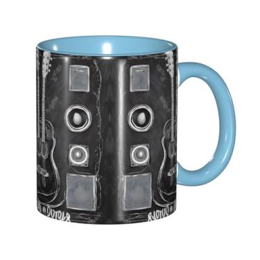 Imagem de Zeraoke Love Rock Print Canecas de café criativas, personalizadas, presente para a família, tamanho 325 ml, unissex