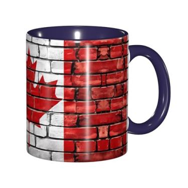 Imagem de Zeraoke Canecas de café criativas com impressão de bandeira canadense, personalizadas, presente para família, tamanho de 325 ml, unissex