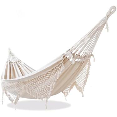 Imagem de REDE DE DESCANSO CASAL GRANDE, Confortável e Resistente, Ideal para Varanda, Quintal e Jardim(Crua)