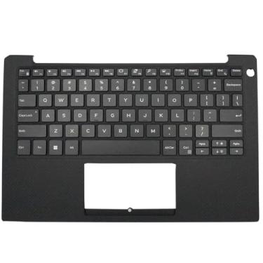 Imagem de Novo estojo de apoio de palma superior para notebook, com teclado dos EUA, retroiluminado, tamanho 33.8 cm, sem botão liga/desliga, substituição preta para Dell XPS 9370 9380 7390 AQ2Q0000101 0KPRW0