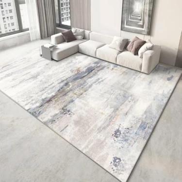 Imagem de Tapete branco puro, cor sólida, decorativo, grande, bege, para sala de estar, macio e confortável, para quarto (80 x 120 cm, 31 x 47 pol./FYR74)