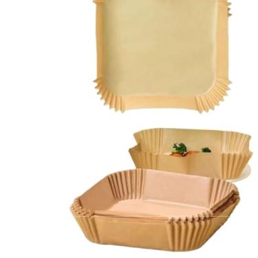 Imagem de Kit 100 forma de airfryer descartavel antiaderente de papel cozinha quadrado fritadeira cozimento(300 Unis Redondo)