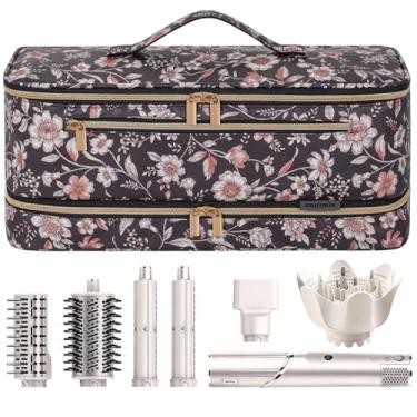 Imagem de OUUTMEE Estojo de transporte de viagem para estilo Shark Flex, estojo de armazenamento de camada dupla para Shark Flexstyle, bolsa macia organizadora portátil para Shark Flexstyle e acessórios, flor