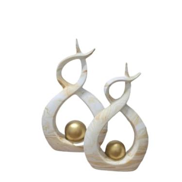 Imagem de Enfeite Rack Sala Estante Aparador Mesa Decoração Casa Escritorio Recepção Clinica Cerâmica Fosco(Mesclado Claro)