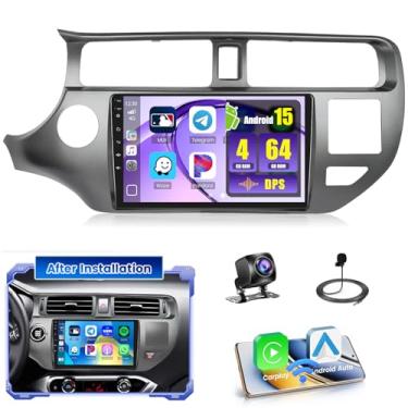 Imagem de [4+64G] Hikity Android 15 estéreo para carro para Kia Rio 2012-2014 com Carplay sem fio Android Auto, tela de toque IPS de 22 cm, rádio Bluetooth espelhado, GPS 5G, WiFi, SWC, AI DSP/FM/RDS/32EQ