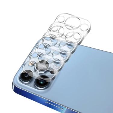Imagem de Protetor de lente de câmera para iPhone 13 Pro e iPhone 13 Pro Max, vidro temperado, dureza 9H, ultra HD, antiarranhões, fácil de instalar, compatível com capas [não afeta fotos noturnas] [pacote com