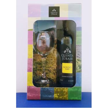 Imagem de Kit Vinho Quinta Jubair Bordô Suave com 1 Taça - 750ml
