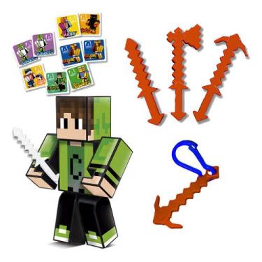 Imagem de Boneco Cadres 15cm Gamer Skin Articulado + 3 Ferramentas - Algazarra