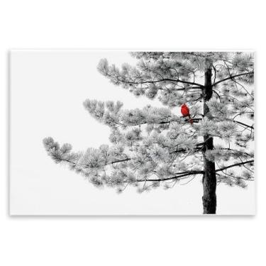 Imagem de Stupell Industries "Cardeal in Stark Winter Tree", arte de placa de parede, 19 x 13