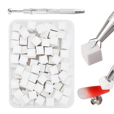 Imagem de Esponjas macias de 100 peças com caneta - para arte de unhas Ombre e Aura - Ferramentas profissionais de manicure