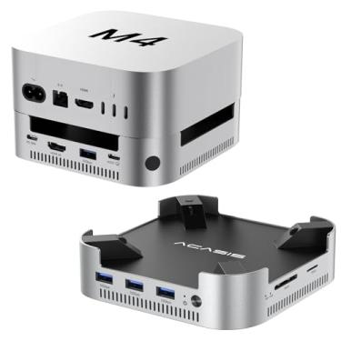 Imagem de ACASIS Base e suporte para Mac mini M4 com gabinete SSD NVMe Dual-Bay, hub HDMI de alumínio para Mac mini M4 e M4 Pro 2024, HDMI 4K60Hz, 4 X 10G USB A, PD 30W, SD/TF, suporte SSD B+M M-Key