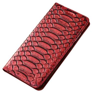 Imagem de LTLMYDAM Capa de couro genuíno para Xiaomi 17 Pro Max/17 Pro/17, estilo empresarial, fecho magnético, carteira, fólio, à prova de choque, capa interna de TPU, vermelha, 17 Pro Max