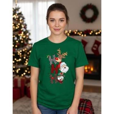 Imagem de Camiseta Unissex Casual Adulto Infantil Básica Natal em Algodão Leve e Confortável-Unissex