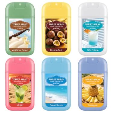 Imagem de Loopeer Pacote com 6 spray de vaso sanitário para eliminador de odores de cocô de cocô, desodorizador de odores, cada desodorizante de banheiro de bolso pré-cocô de 19 g para banheiro, banheiro