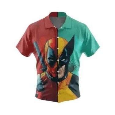 Imagem de Camisa Havaiana Casual Masculina Com Botões Sakonji Urokodaki Demon Sl