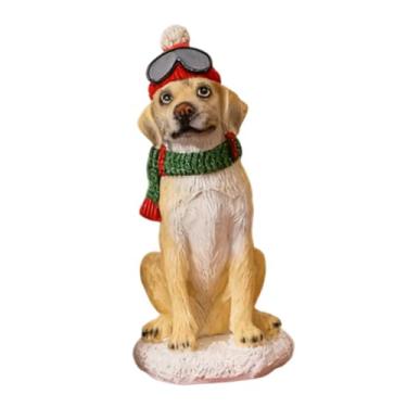 Imagem de Generic Estatueta de Cachorro de Natal, Enfeite de Animal Fofo, Decoração de Mesa, Presente Decorativo de Natal em Resina Criativa, Preto