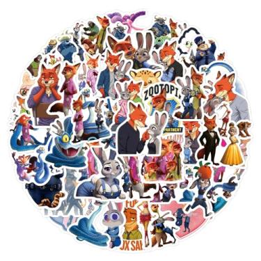 Imagem de 50 adesivos Zootopia 2 para crianças, adesivos de vinil à prova d'água com desenho fofo para adultos, adolescentes, estudantes, garrafa de água, laptop, computador, guitarra, notebook, skate, capa de