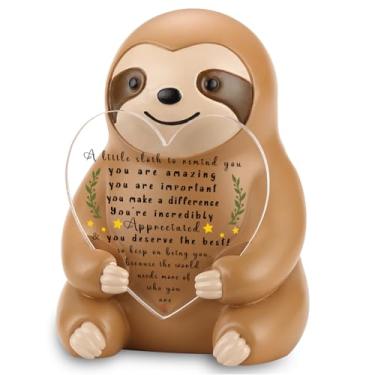 Imagem de EFFJNSG Estatueta de preguiça com você é incrível, importante e faz a diferença placa de coração, presente motivacional, decoração de mesa de escritório, resina colecionável para incentivo e