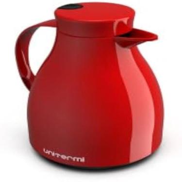 Imagem de Garrafa Termica Bule C/Gatilho 1,0 Litro Cafe - Vermelha