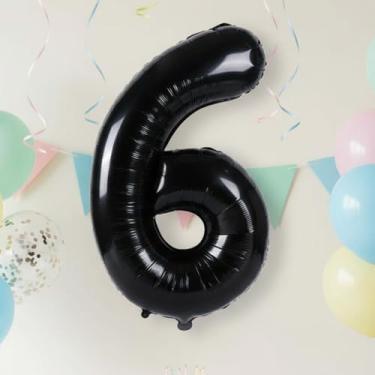 Imagem de 1 peça, balões digitais pretos de 81 cm, decoração de festa de aniversário, globos e artigos de festa de aniversário, adereço para fotos, configuração de decoração de cena de aniversário de