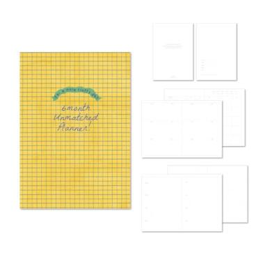 Imagem de Monolike Agenda básica Unmatched Friends 6 meses sem data, cheque amarelo - Agenda semanal e mensal acadêmica sem data