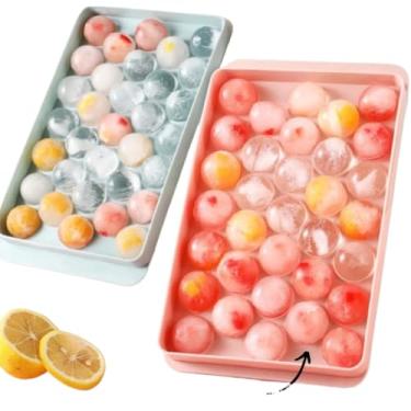 Imagem de Forma De Gelo Formato Bola Bolinha 33 Cavidades Forma Para Drinks Bebidas Doces Sucos Frutas(1pcs,Rosa)