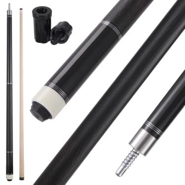 Imagem de Teekerwang Bastão de taco de bilhar de 147 cm, 2 peças, bastões de sinuca de 538 g, ponta de 12,5 mm, tacos de sinuca de madeira de bordo canadense, adequado para bares, clubes, esportes de mesa de