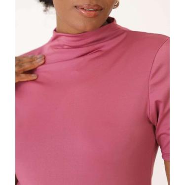 Imagem de Blusa Feminina Gola Alta Manga Curta Marisa-08041, Rosa escuro, M