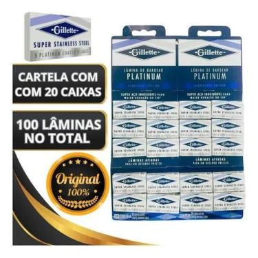Imagem de Lâmina De Barbear Gillette Platinum 1 Cartela Com 100 unidades Lâminas