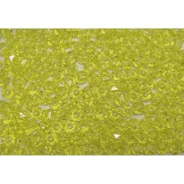 Imagem de Miçanga Cristal Acrílico 8mm Cubo Quadrado 500g Transparente para Artesanato e Bijuteria (Amarelo 025)