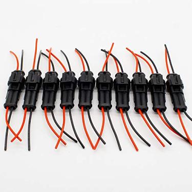 Imagem de VUBBJCRS 10 pçs/lote Adaptador de conector elétrico à prova d'água com fio AWG de 2 pinos para carro, veículos, motocicletas