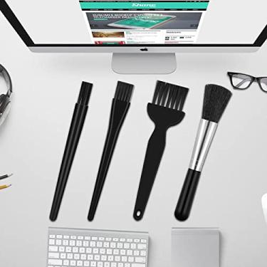 Imagem de 4 escovas antiestáticas, escovas de limpeza de computador de nylon com alça de plástico, escova portátil para laptop, teclado de computador, placas PCB, pista de janela, interior de carro, espaço