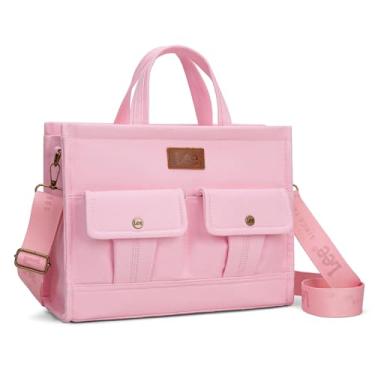 Imagem de Montana West x Lee Bolsa de trabalho grande para mulheres bolsa carteiro de lona transversal para uso diário bolsa de ombro com bolsos, Rosa grande e profundo, Large