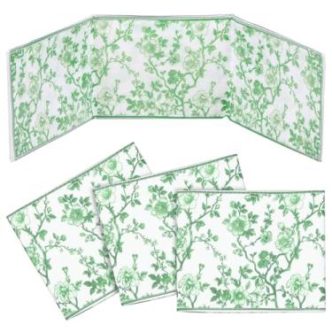 Imagem de Pacote com 4 porta-cartões Chinoiserie Mahjong, protetor grande de cartão de Mahjongg com impressão de plástico, (16 x 14 cm), capa de cartão Mahjongs durável para cartão de pontuação de Mah Jongg