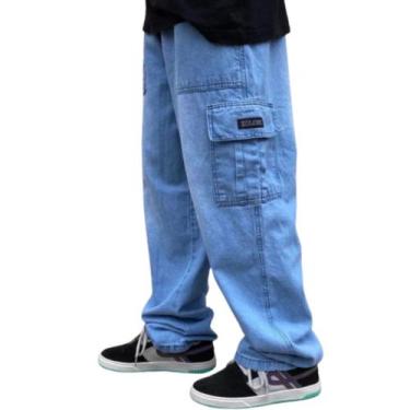 Imagem de Calça Cargo Masculina Skatista Modelo Larga Com Bolso Lateral Envio Im