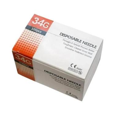 Imagem de Agulha De Tatuagem 34g, Caixa Com 100 Peças, 1.5mm, 2.5mm, 4mm, Sering