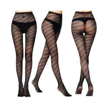 Imagem de Meias-calças Femininas Sensuais De Malha Transparente Com Estampas Gót