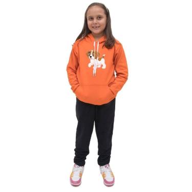 Imagem de Conjunto de Moletom Menina Infantil Estampa de Cachorro Com Calça Confortavel Para Passeio-Feminino