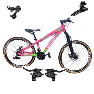 Imagem de Bicicleta 26 VikingX T25 21v Freeride Cambios e Trocadores SHIMANOS Pneu Slick Fino Fx Amarela1.50-Unissex