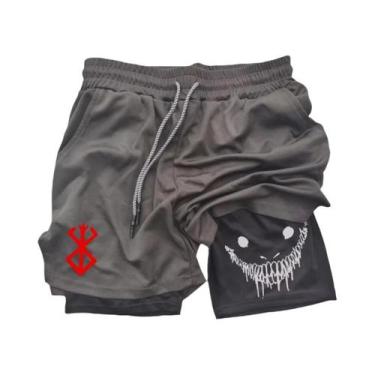 Imagem de Shorts Masculinos 2 Em 1 De Secagem Rápida Anime Berserk Para Corrida,