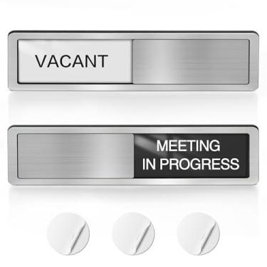 Imagem de EliteSign Placa de reunião em andamento, placas magnéticas para porta de escritório, não perturbe, indicador deslizante de privacidade para sala de conferências, escritório ocupado, terapia informa se