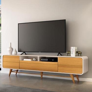 Imagem de Rack para TV ate 85 Polegadas 3 Portas com Pes de Madeira Epoca HB Moveis