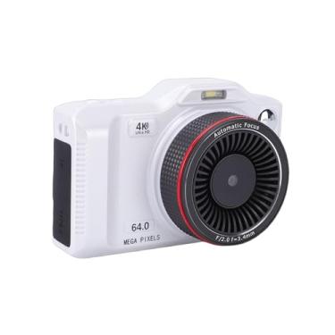 Imagem de Asixxsix Câmera Digital, Câmera 4K de 64 MP para Fotografia Com Zoom Digital de 18X e Foco Automático, Transferência WiFi, Bateria de 1200mAh, Compacta de Disparo de Ponto (Branca)