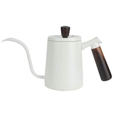 Imagem de Cafeteira portátil de aço inoxidável 304 com bico longo em ganso para derramamento preciso cabo ergonômico furo ventilação uso café caseiro e chaleira