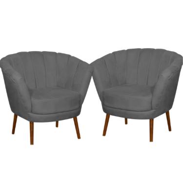 Imagem de Kit 02 Poltrona Pétala Flor Decorativa Suede