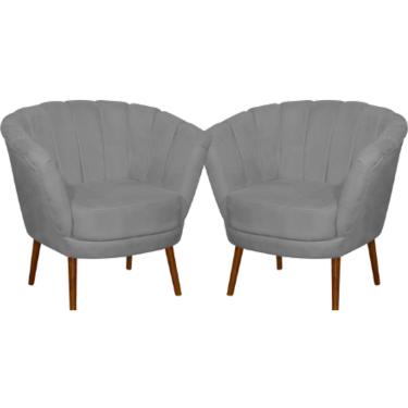 Imagem de Kit 02 Poltrona Pétala Flor Decorativa Suede