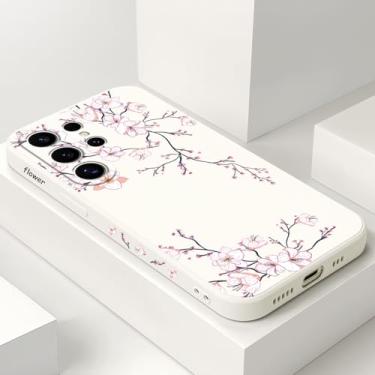 Imagem de Gencyfu Capa para celular 2026 ultrafina elegante e resistente a arranhões com forro de microfibra de silicone macio, ameixa e arroz branco