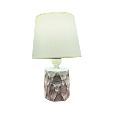 Imagem de Abajur De Mesa Luminaria Decorativo Quarto Sala Criado Mudo Cristal Com Led 42cm 28cm(01 ABAJUR CERAMICA DUBAI 01)