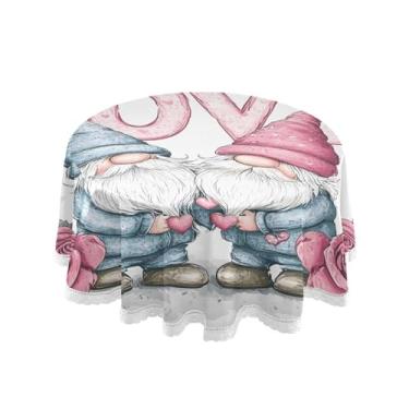 Imagem de Qilmy Toalha de mesa redonda de palmeira de treliça verde, 152 cm, resistente à água, à prova de derramamento, capa de mesa grande para jantar de reunião de família em ambientes internos e externos